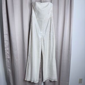 Lulu's Glamorous White Sequin Jumpsuit ♥️